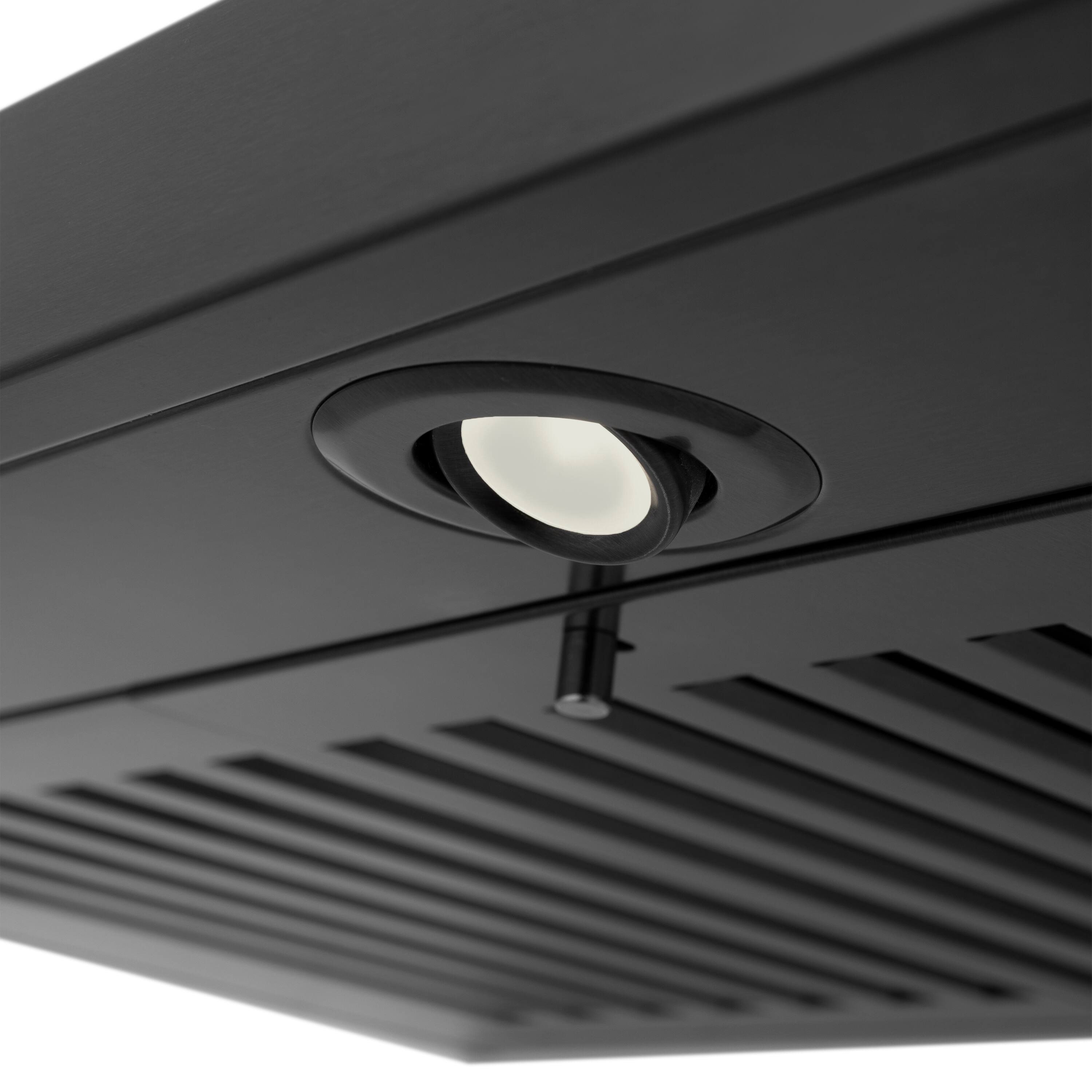 Alt View 3. ZLINE - 30 in. ZLINE CrownSound™Ducted Vent Wall Mount Range Hood in Black Stainless Steel with Built-in Bluetooth Speakers - Black Stainless Steel.