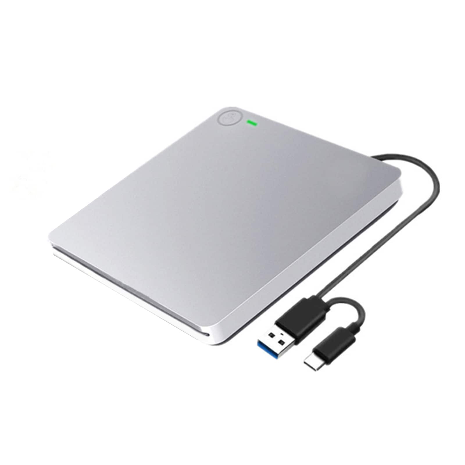 Topteng - 24X Slot-In External Blu-ray Burner - USB 3.0 BD/DVD/CD RW Writer, True Blu-ray Support, Plug & Play for PC & Mac - Silver