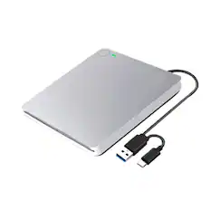 Front. Topteng - 6X Slot-In External Blu-ray Burner - USB 3.0 BD/DVD/CD RW Writer, True Blu-ray Support, Plug & Play for PC & Mac - Silver.