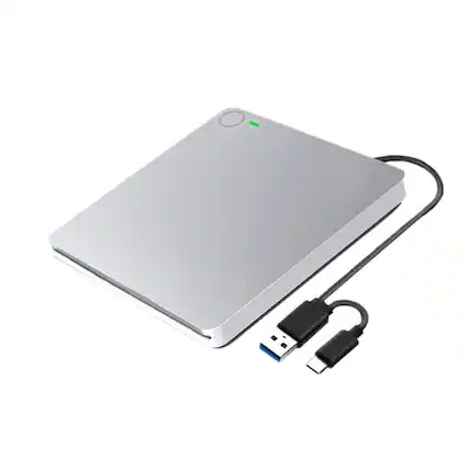 Front. Topteng - 24X Slot-In External Blu-ray Burner - USB 3.0 BD/DVD/CD RW Writer, True Blu-ray Support, Plug & Play for PC & Mac - Silver.
