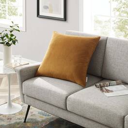 Modway - Enhance Performance Velvet Throw Pillow - Cognac