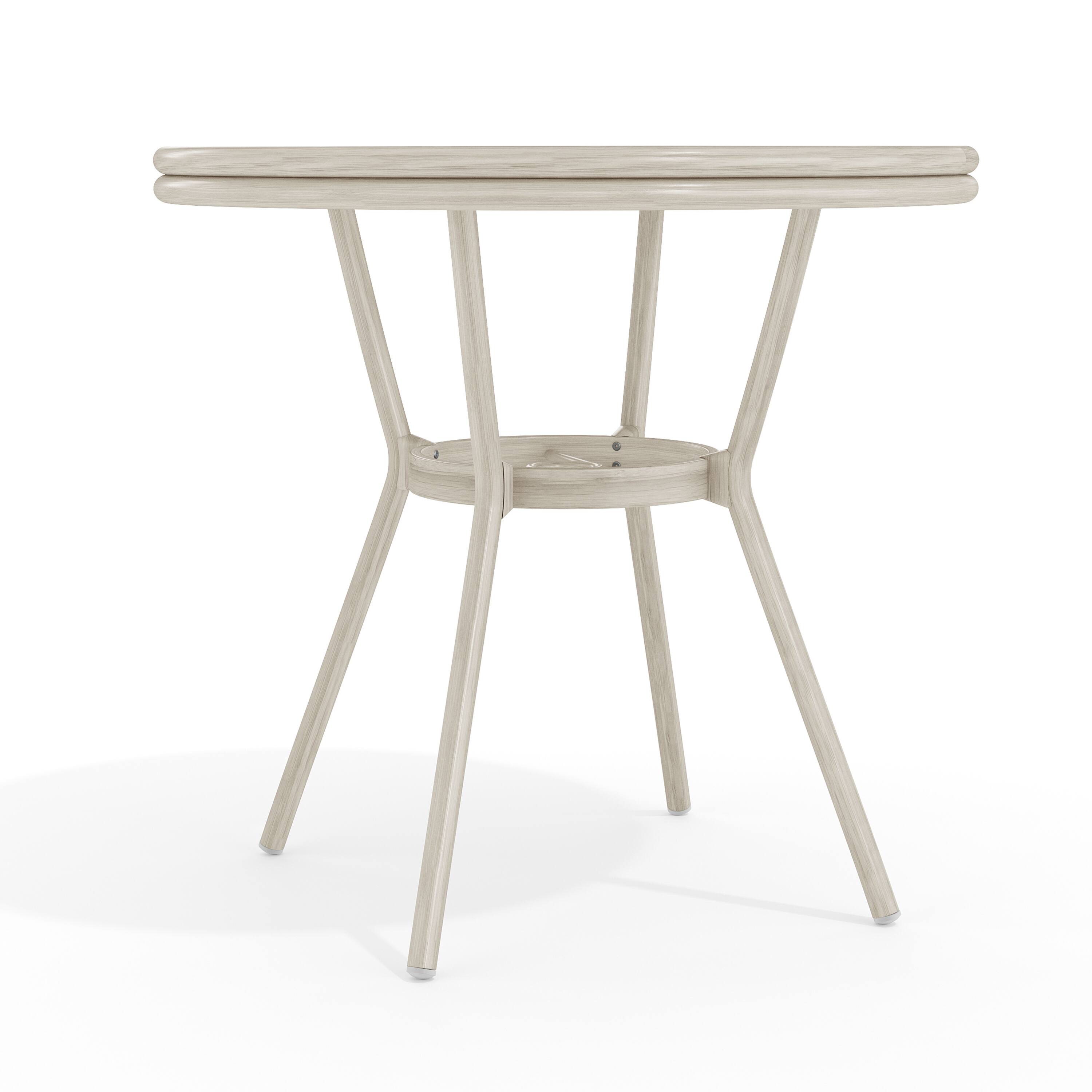 Alt View 8. Martha Stewart - Lily Pond 31" Round All-Weather Patio Bistro Dining Table - Gray & White/Gray Frame.