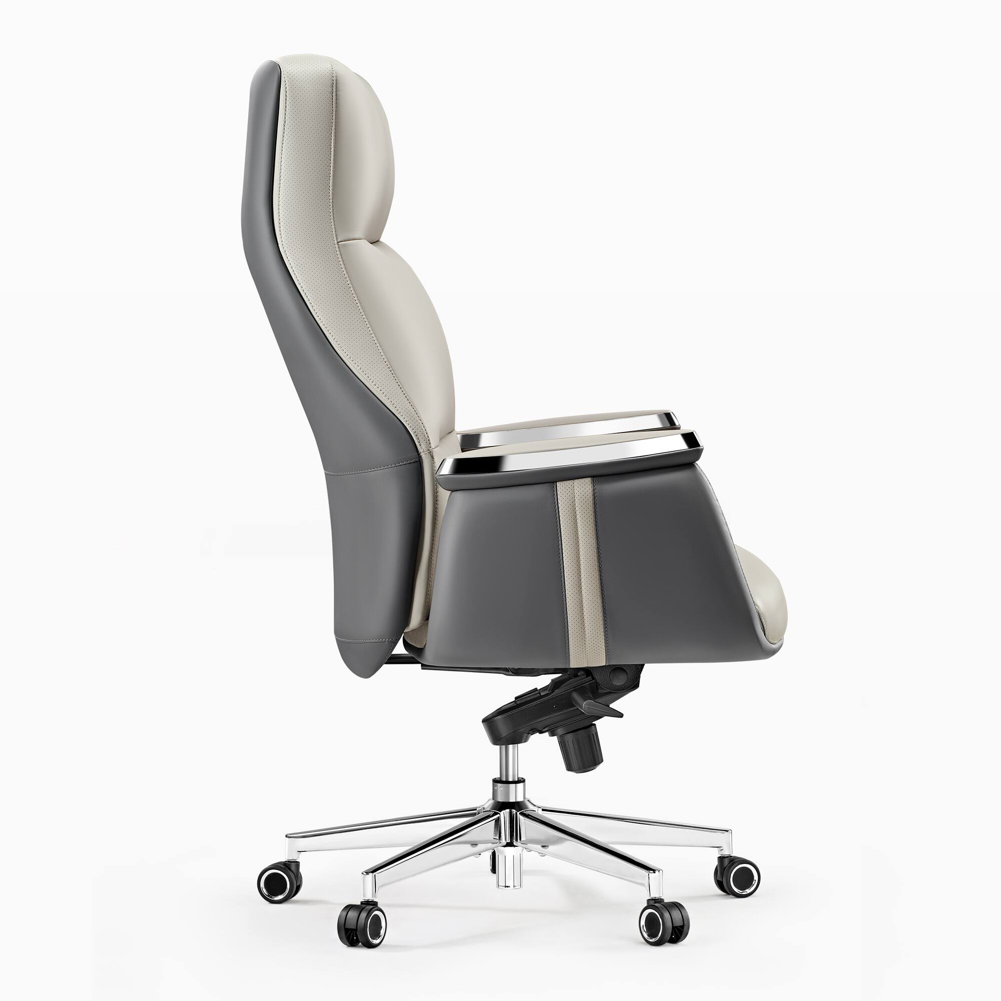 Angle. Eureka Ergonomic - Silicone Leather Executive Ergonomic Office Chair - Off-white.