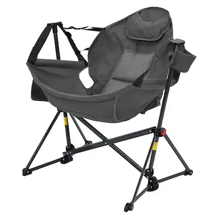 Front. Ainfox - Ainfox Oversized Camping Folding Chair, Portable Heavy Duty Swing Chair Hammock - gray.