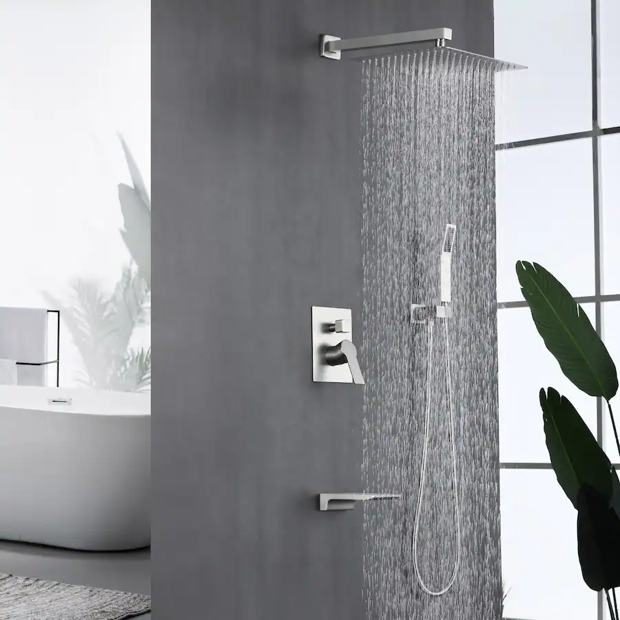 Waterfall Functions Boyel Living 12 Inch Rain Shower System Brass SUS304 3 Function Valve ...
