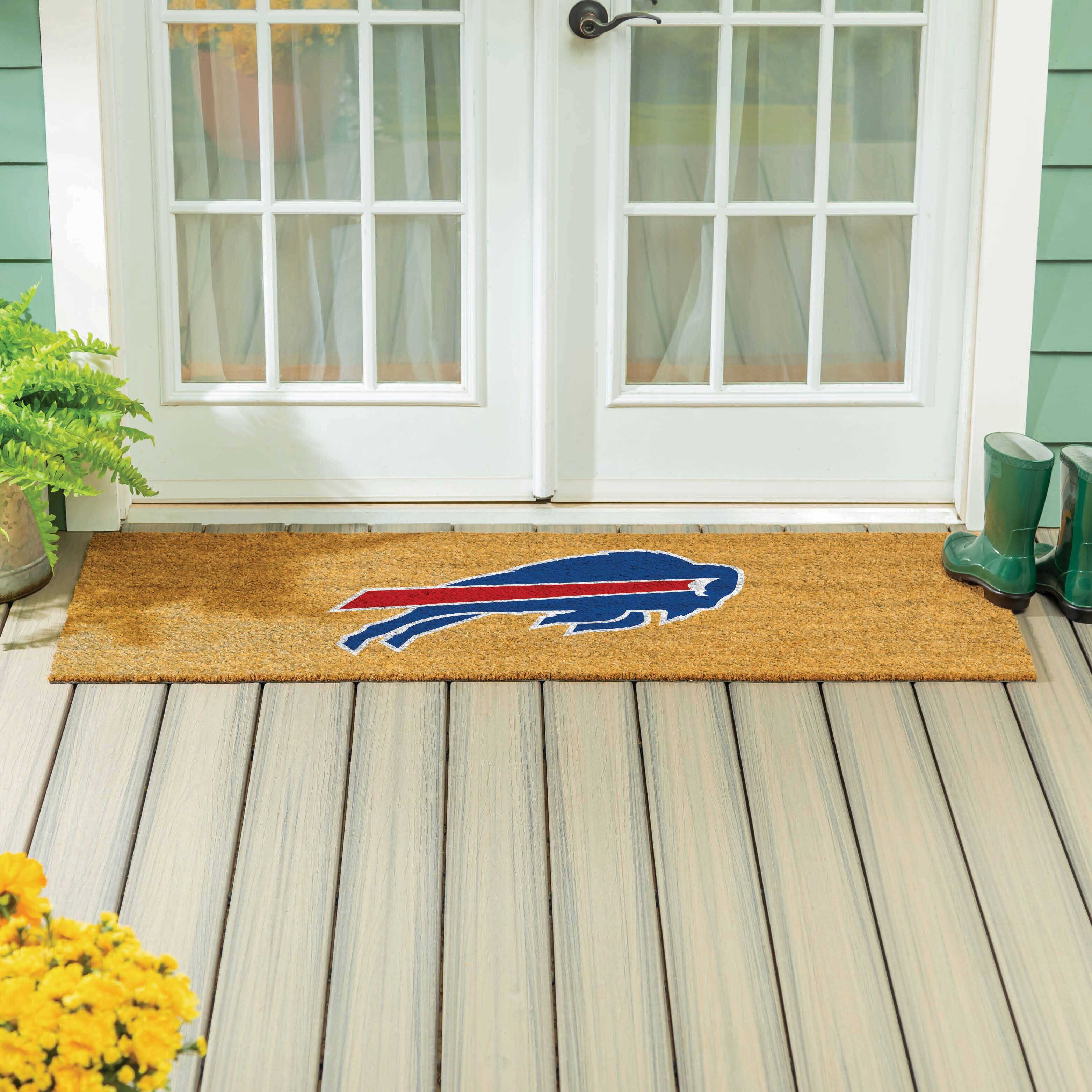 Alt View 3. Evergreen Enterprises - Buffalo Bills 24" x 60" Outdoor Team Color Logo Coir Mat - Brown.