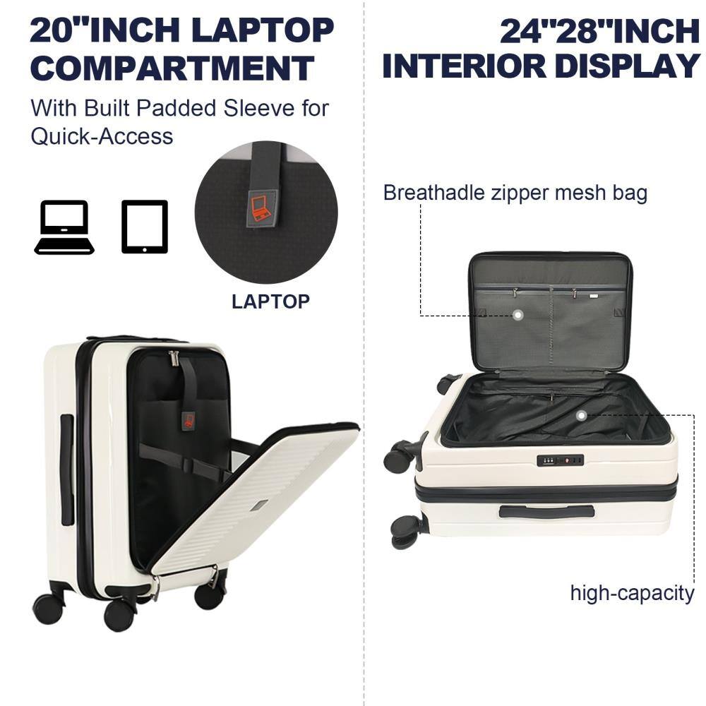 20" INCH LAPTOP COMPARTMENT  
With Built Padded Sleeve for Quick-Access  

24"28" INCH INTERIOR DISPLAY  
Breathable zipper mesh bag  

LAPTOP  

high-capacity