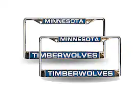 Rico Industries - Minnesota Timberwolves NBA Chrome Metal Laser Cut License Plate Frame - Set of 2 Frames - Multi