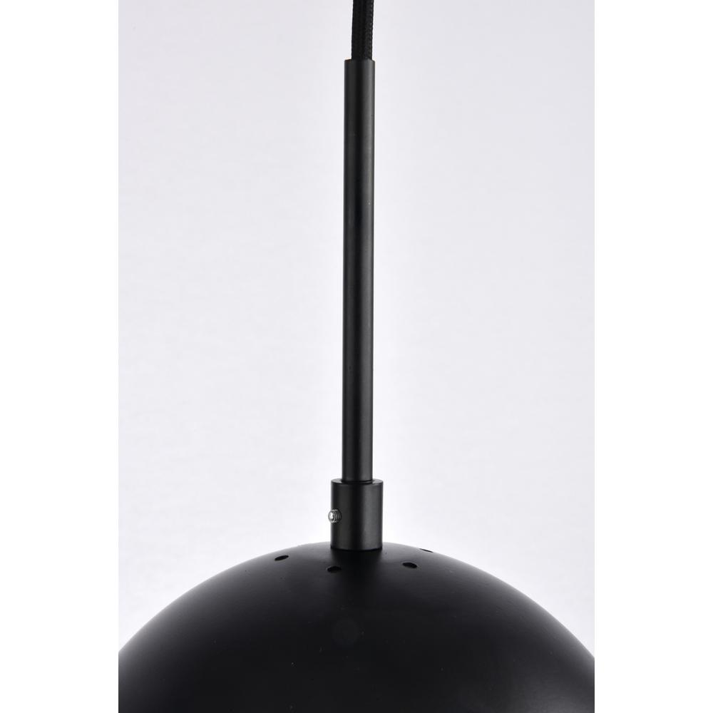 Left. Living District - Eclipse 5 Lights Black Pendant With Clear Glass - Black And Clear.