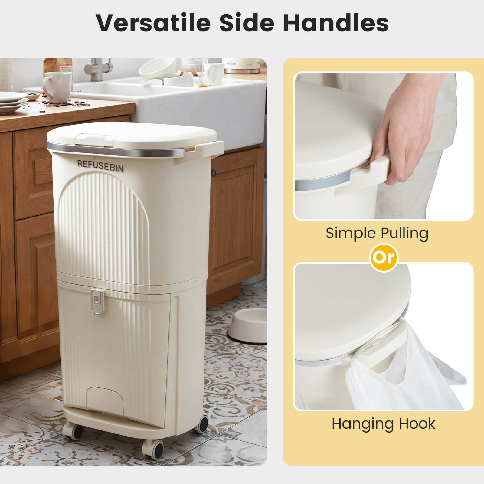 Versatile Side Handles

REFUSEBIN

Simple Pulling

Or

Hanging Hook