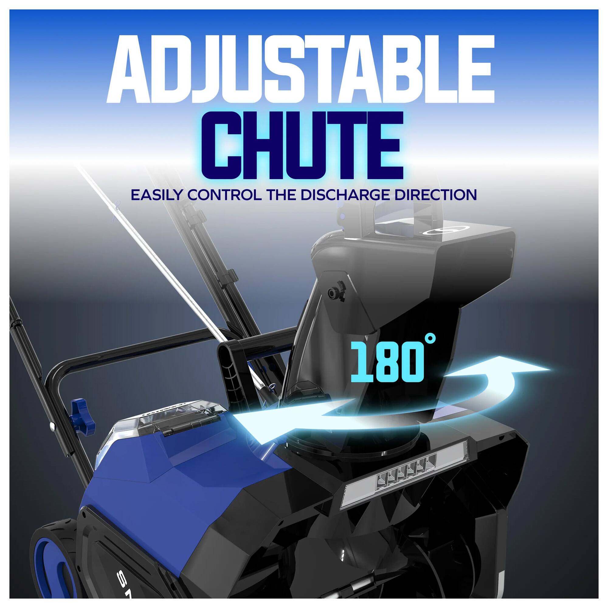 ADJUSTABLE CHUTE  
EASILY CONTROL THE DISCHARGE DIRECTION  
180°