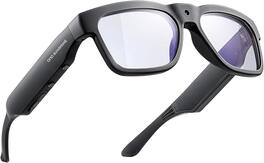 OhO sunshine - All-in-One Smart Glasses, Photochromic Lens with Blue Light Protection, 4K HD Camera, Bluetooth Speakers, 128GB Storage - Black