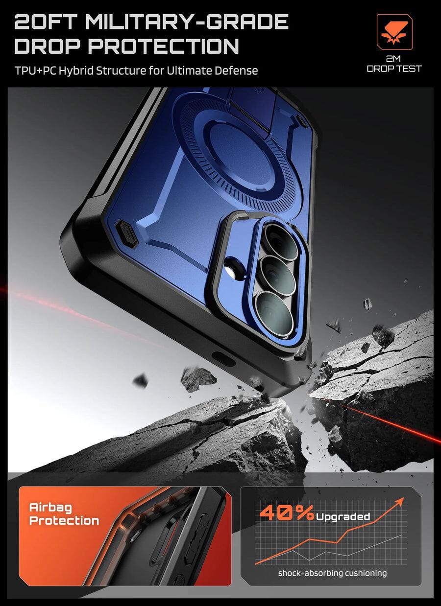 20FT MILITARY-GRADE DROP PROTECTION  
TPU+PC Hybrid Structure for Ultimate Defense  

2M DROP TEST  

Airbag Protection  

40% Upgraded shock-absorbing cushioning