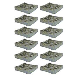 Sunnydaze - Outdoor Square Tufted Seat Cushion - Set of 12 - Modern Jazz