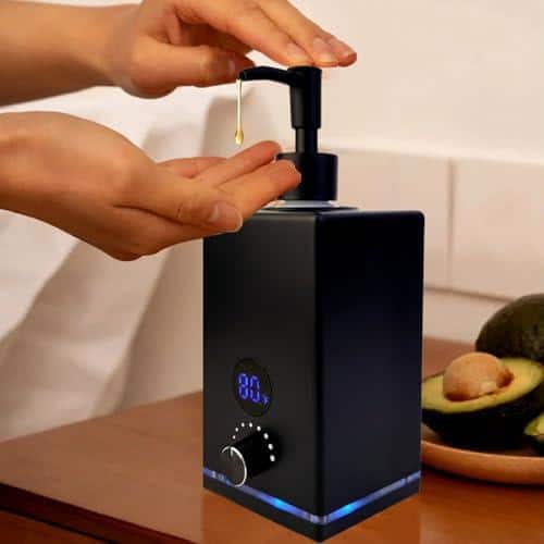 The Best Inks - Oil Warmer For Massage Body Oils Heater Spa With Two Bottle Dispenser Adjustable Temperature - Black