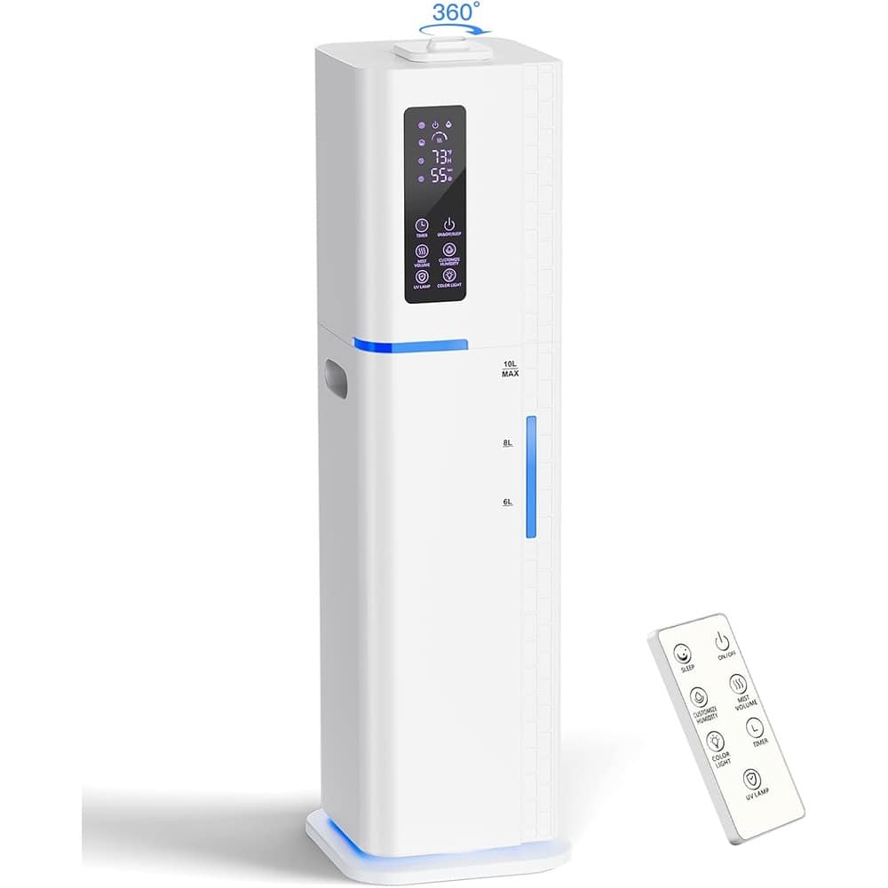 MOSZAR LLC - 10 L Ultrasonic Cool-Mist Humidifier – Top-Fill, 3 Mist Modes, 60 H Runtime
