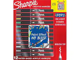 Sharpie - Water-Based Creative Markers, Brush Point, 12/Pack (2196907) - Assorted Colors