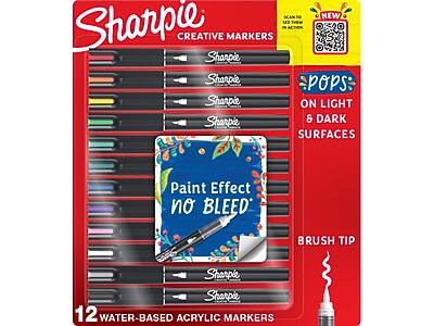 Sharpie Creative Markers

- Pops on Light & Dark Surfaces
- Paint Effect No Bleed
- Brush Tip
- 12 Water-Based Acrylic Markers