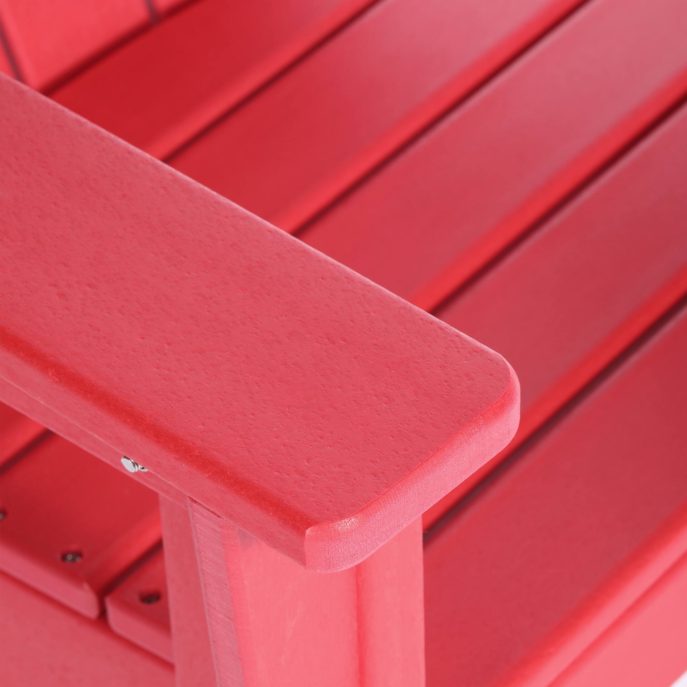 Alt View 3. WestinTrends - WestinTrends Malibu Kids 3-Piece Outdoor HDPE Adirondack Chairs With Square Side Table Set - Red.