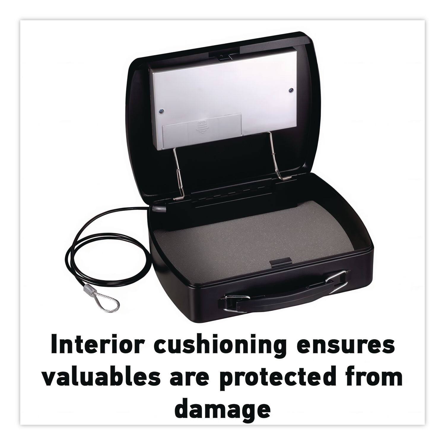 Interior cushioning ensures valuables are protected from damage