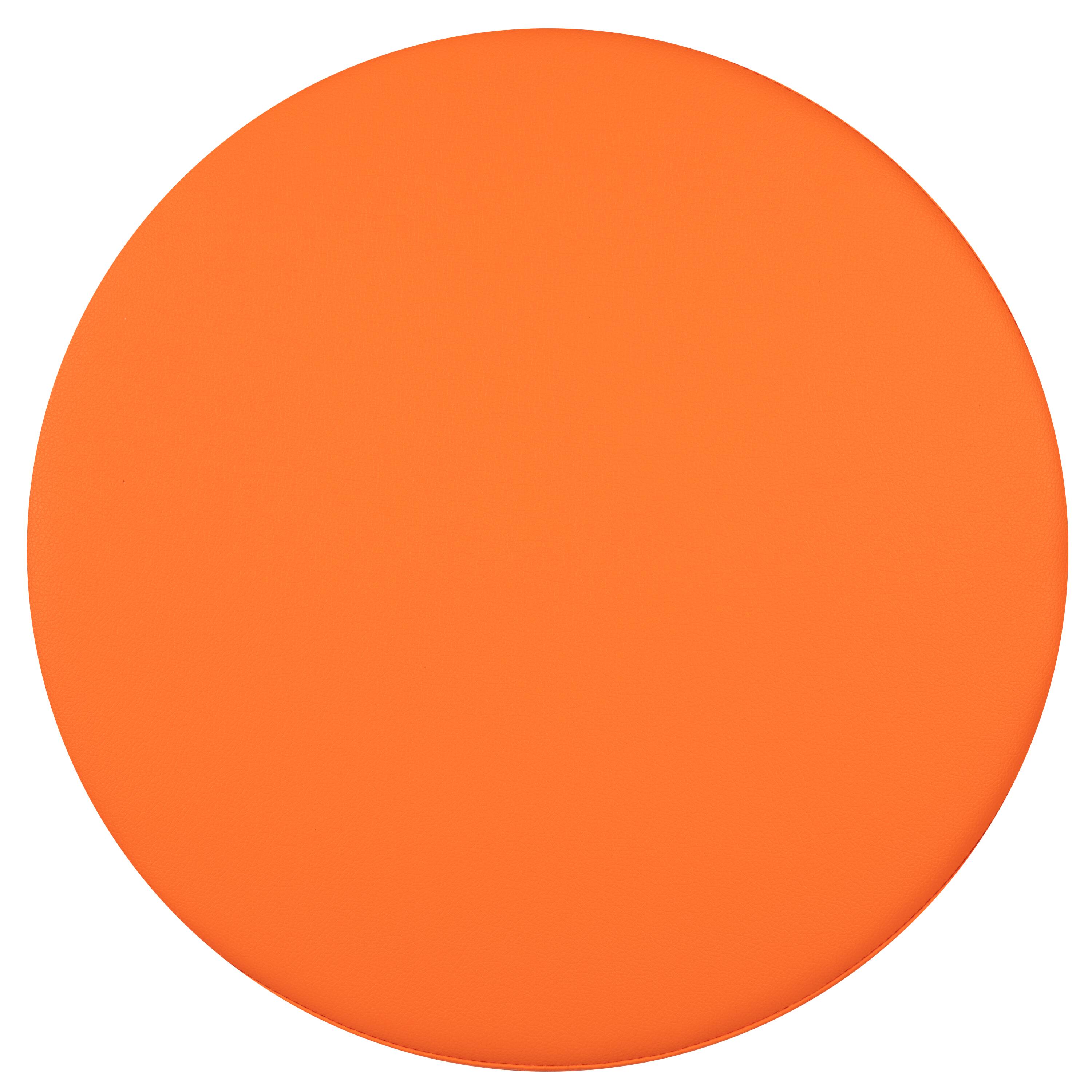 Alt View 7. Emma + Oliver - 18"H Soft Seating Flexible Circle Backless Chair for Classrooms and Common Spaces - Orange.