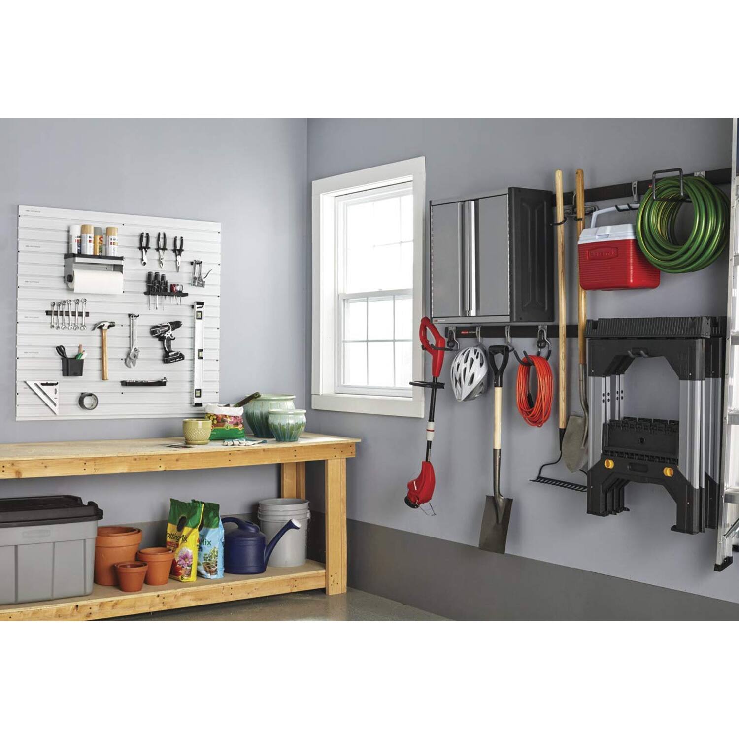 Alt View 4. RubberMaid - Rubbermaid FastTrack Compact Hook for Garage Organization, 25 Pound Capacity - Metallic.