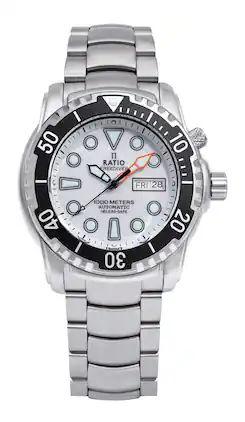RATIO - FreeDiver Helium-Safe 1000M Sapphire Automatic 1068HA96-34VA-WHT Men's Watch - White