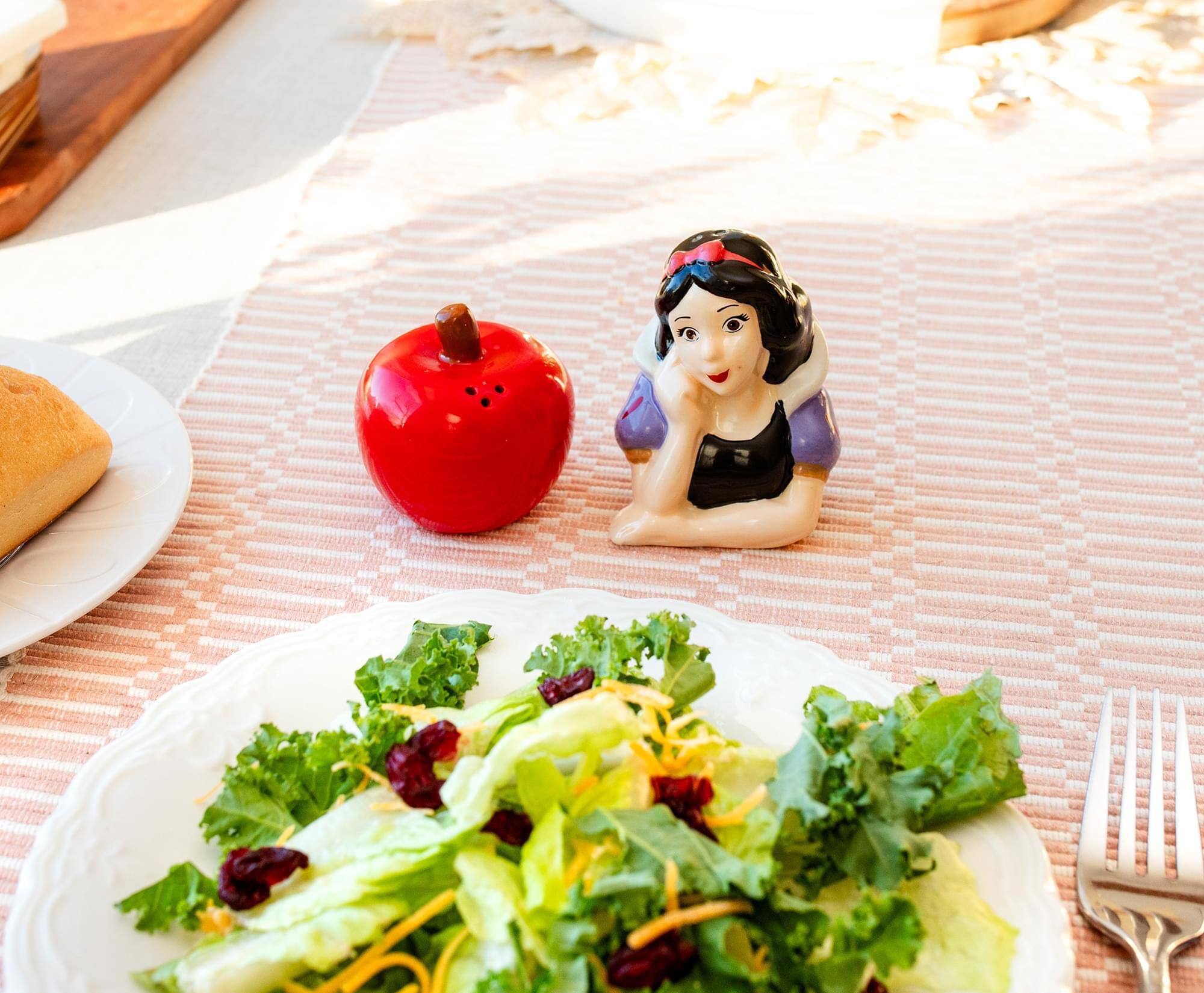 Alt View 5. Disney - Disney Snow White and Apple Ceramic Salt and Pepper Shaker Set - Red.