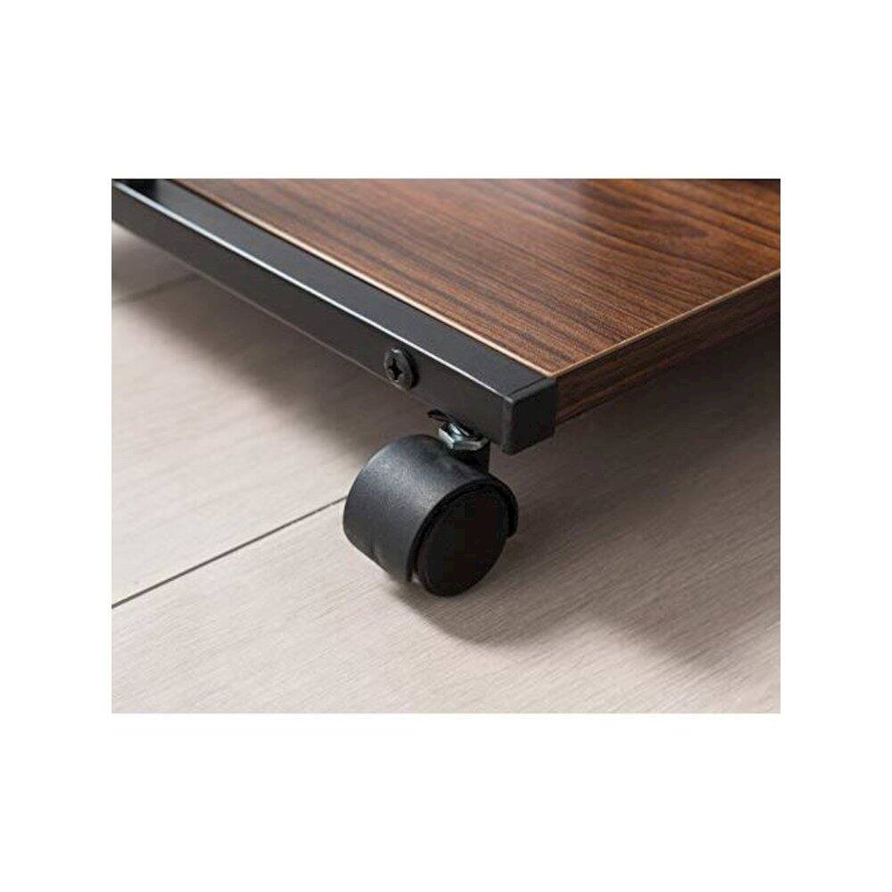 Left. JJS - Side End C Table For Sofa - Walnut/Black.