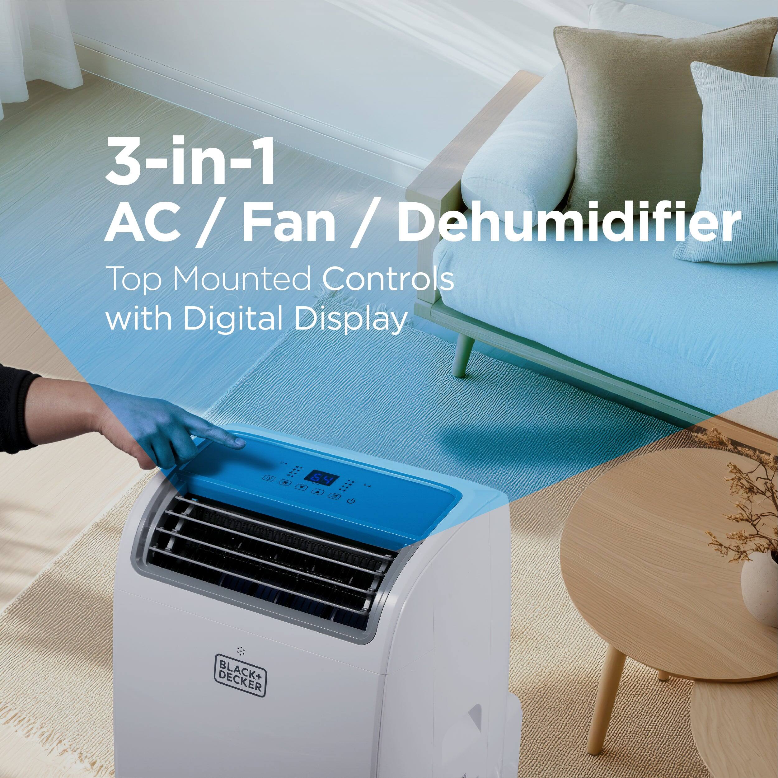 3-in-1 AC / Fan / Dehumidifier  
Top Mounted Controls with Digital Display  
&  
64 - DECKER BLACK+