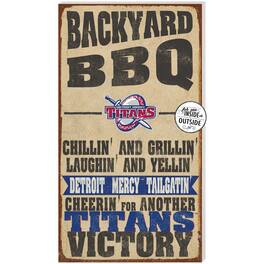 Jardine - Detroit Mercy Titans 11'' x 20'' Indoor/Outdoor BBQ Sign - Brown