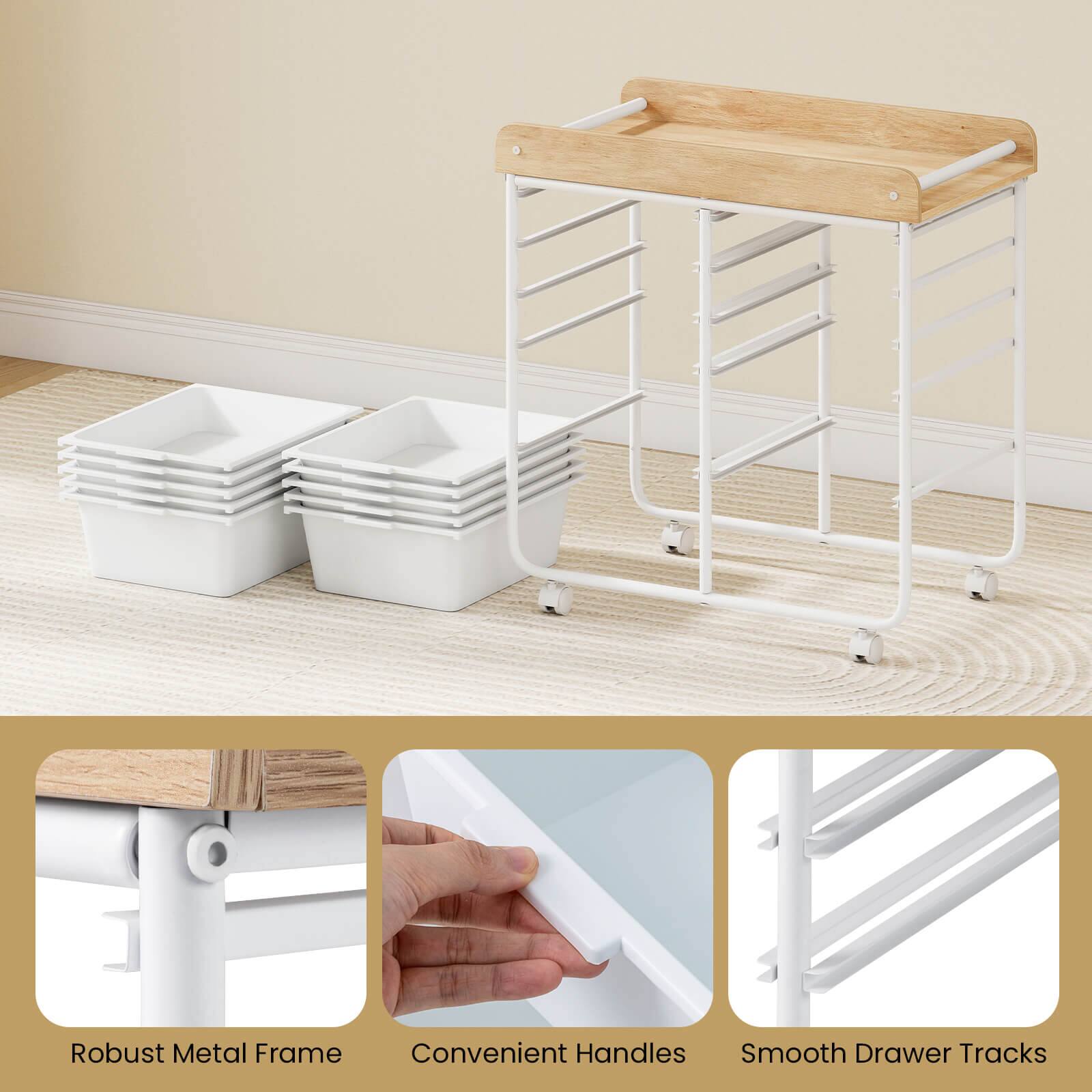 Robust Metal Frame  
Convenient Handles  
Smooth Drawer Tracks