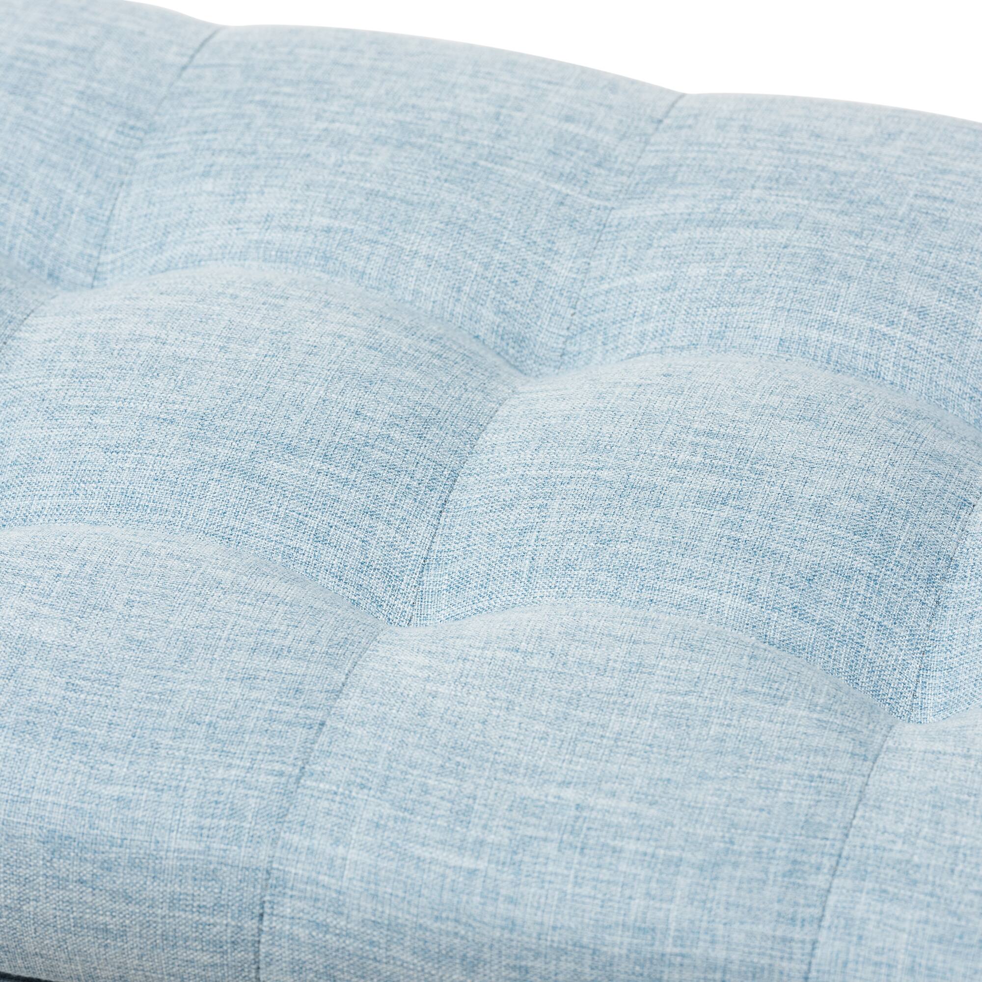 Alt View 2. Baxton Studio - Roanoke Modern and Contemporary Fabric Upholstered Grid-Tufting Storage Ottoman Bench - Light Blue.