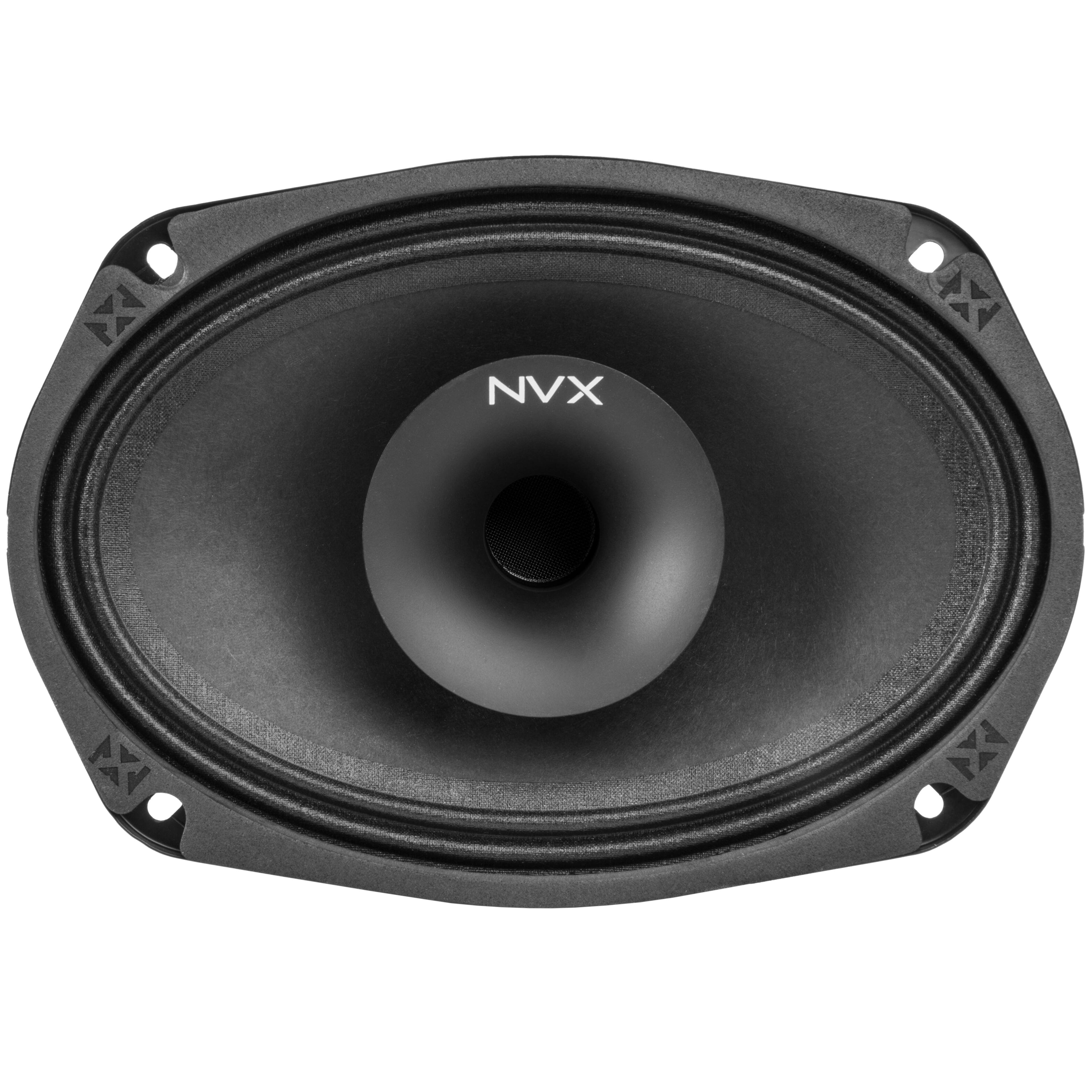 Back. NVX - VPRO69H (Sold Individually) 400W Peak (200W RMS) 6x9in V-Series Pro 2-Way Coaxial Loudspeaker with Horn Tweeter.