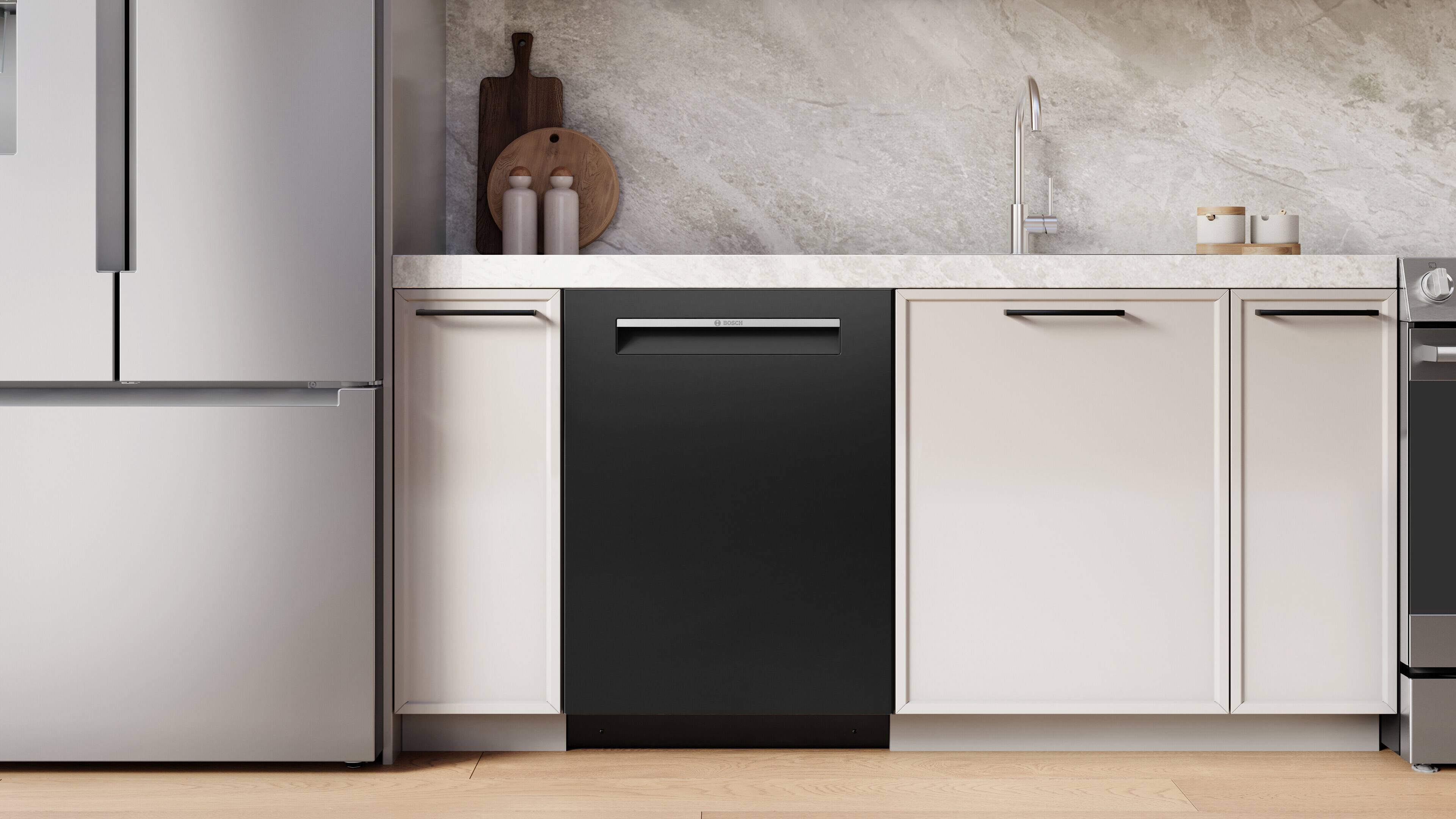 Alt View 5. Bosch - 300 Series 24" Top Control Smart Built-In Tub Dishwasher with 3rd Rack and Zone Wash, 46 dBA - Black.