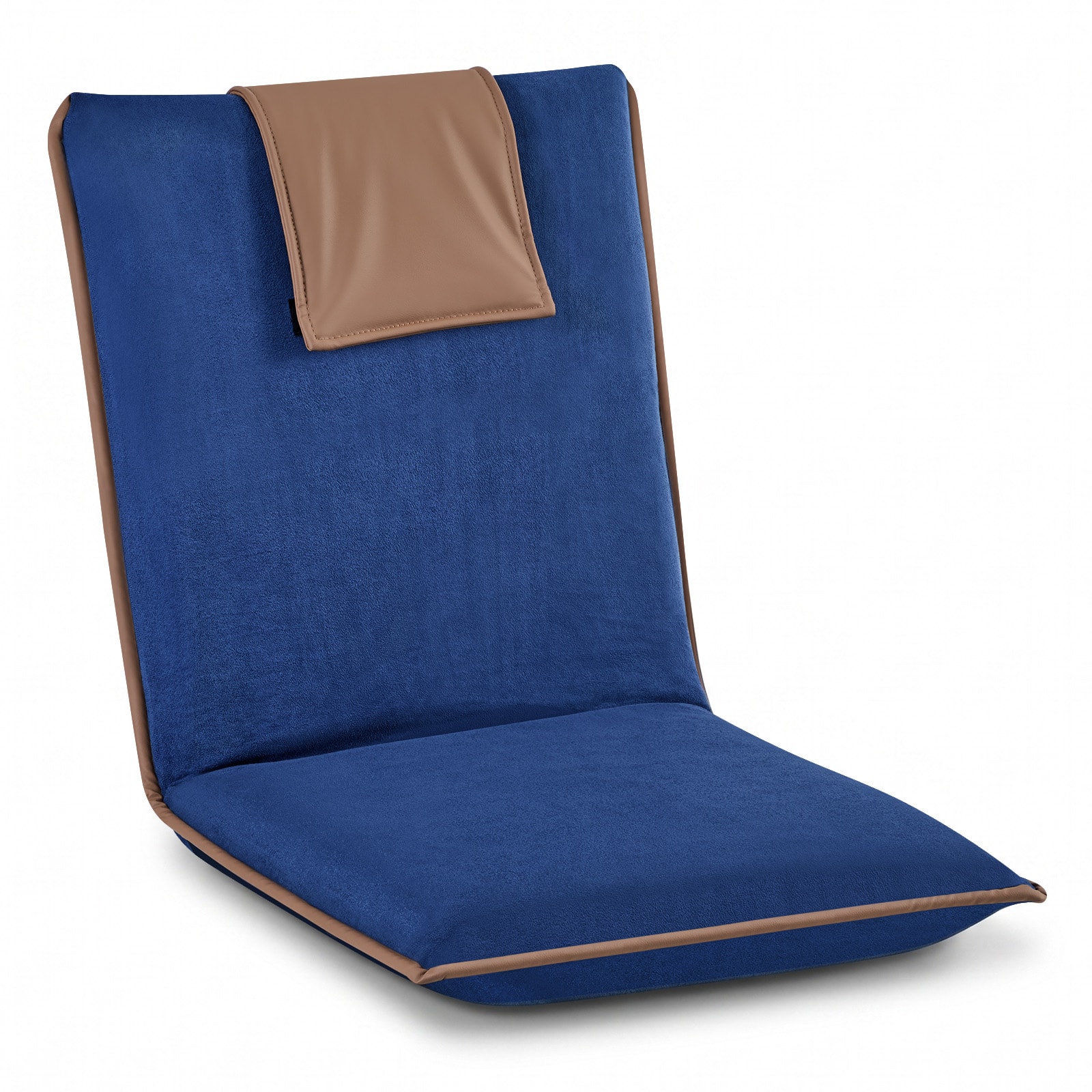 VEVOR - Floor Chair, 6 Adjustable Positions Folding Floor Gaming Chair with Back Support, Easy to Carry, Sturdy Metal Frame - Blue;Brown