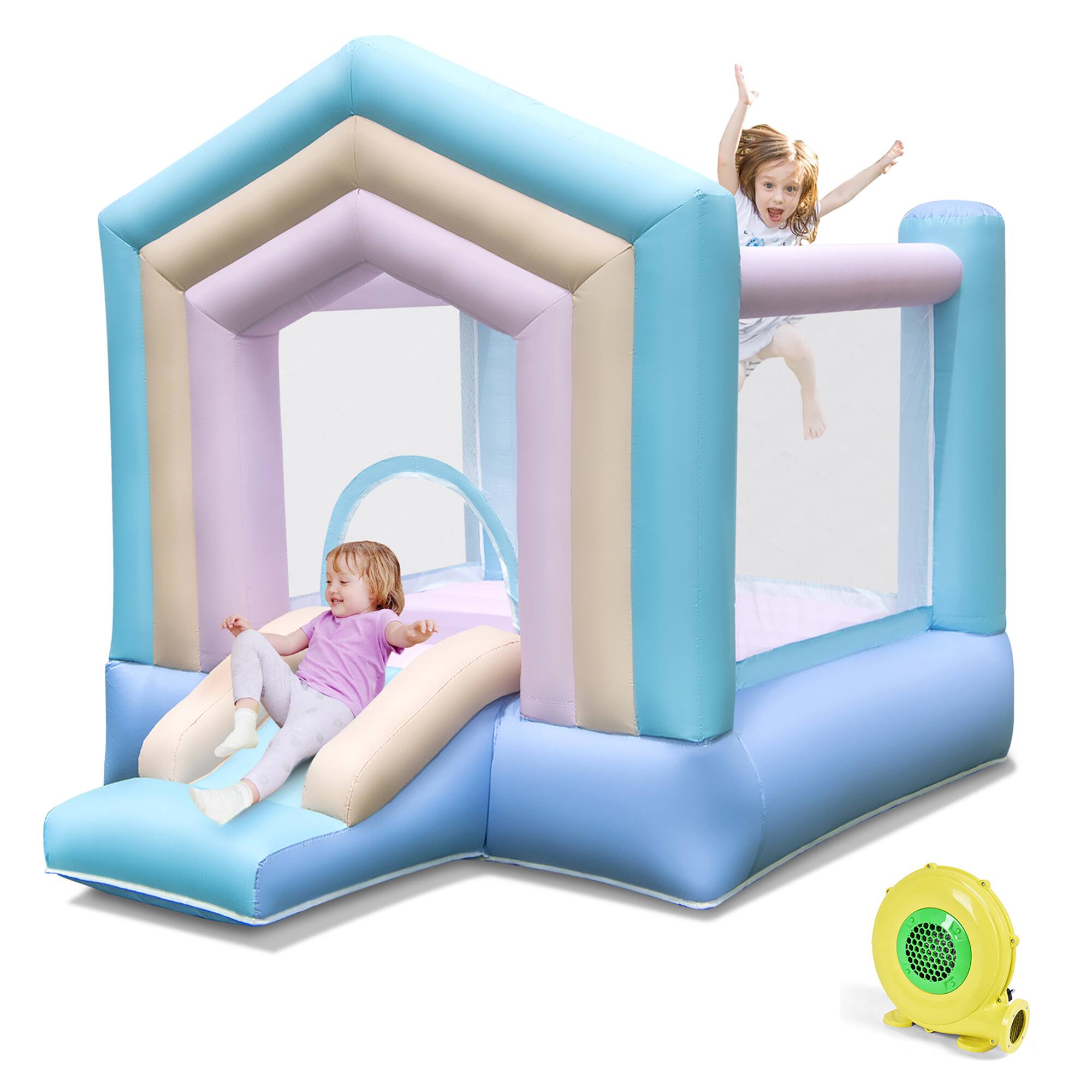 Alt View 8. Gymax - Gymax Kids Bounce House w/ Slide Basketball Rim Manual Pump 480W Blower Included.