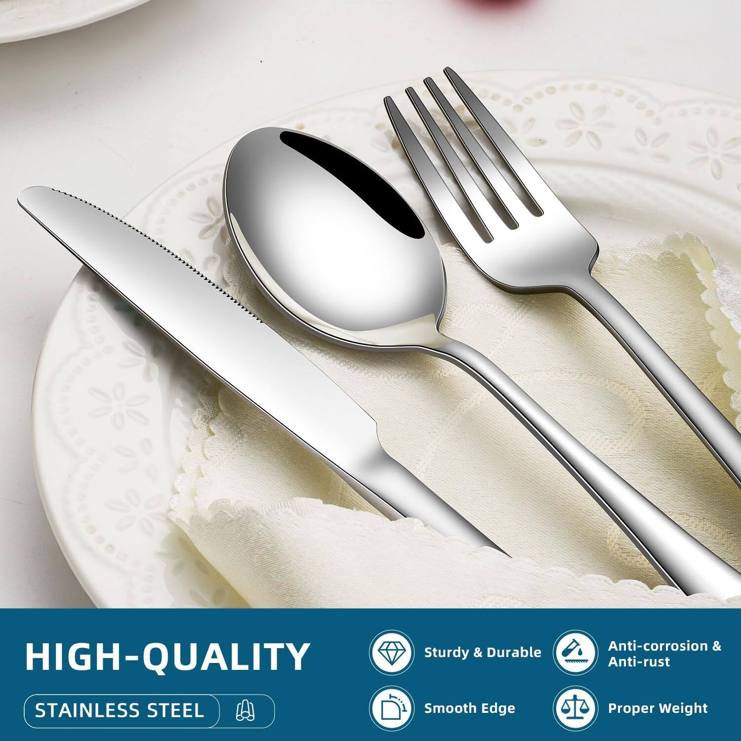 HIGH-QUALITY  
STAINLESS STEEL  

- Sturdy & Durable  
- Anti-corrosion & Anti-rust  
- Smooth Edge  
- Proper Weight