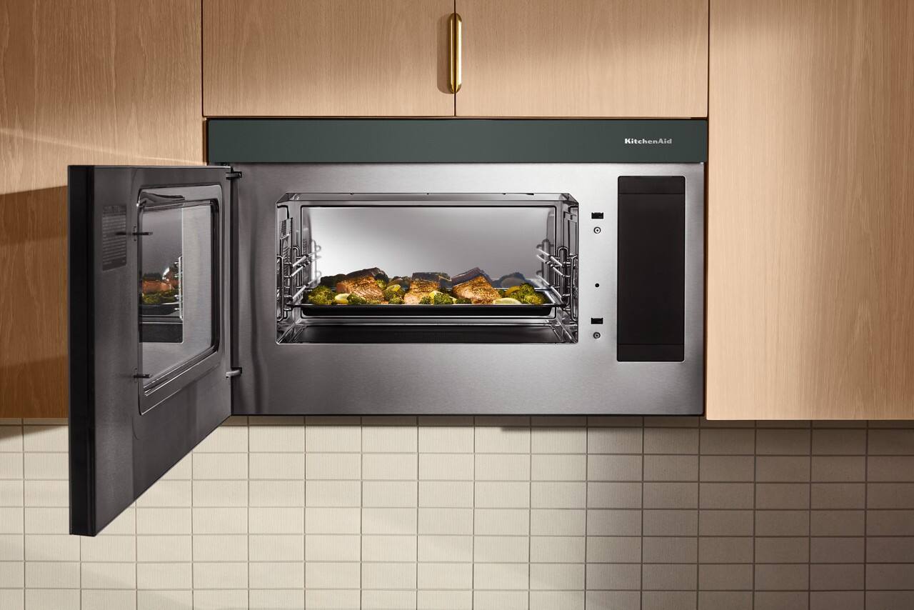 Alt View 9. KitchenAid - 1.1 Cu. Ft. Convection Over-the-Range Smart Microwave Oven with Sensor Cooking and Flush Built-In Design - Juniper.