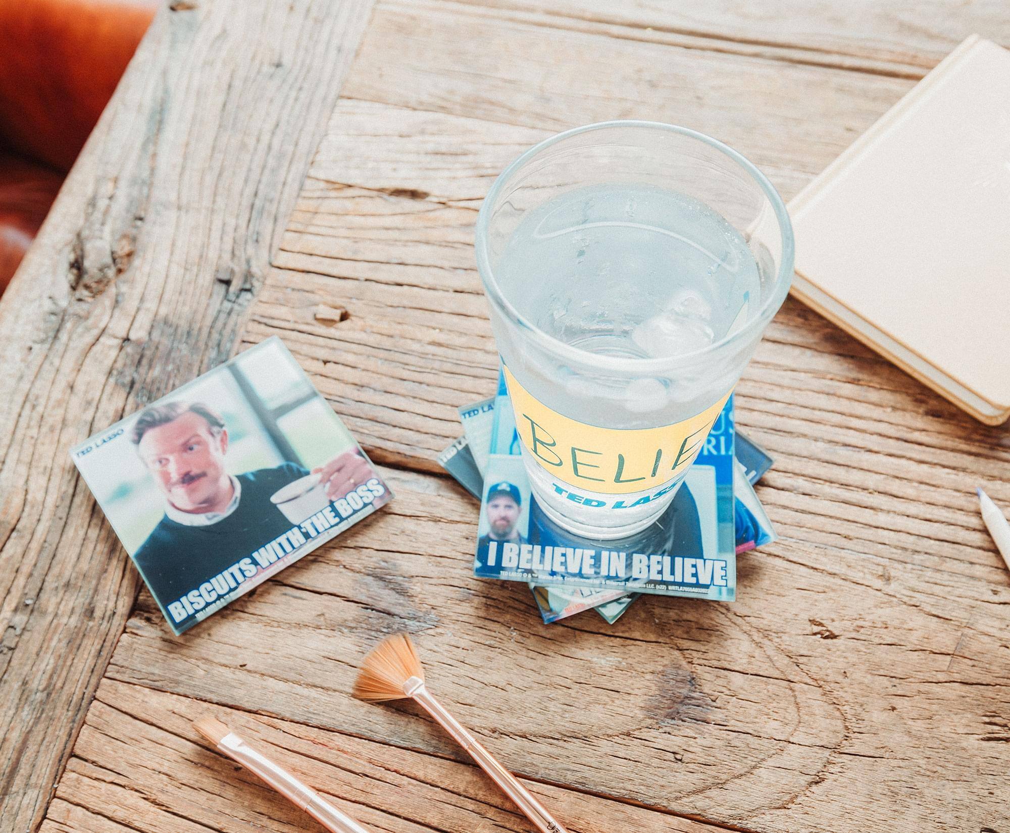 Sure, here is the corrected and grouped text from the image:

- BISCUITS WITH THE BOSS
- TED LASSO
- I BELIEVE IN BELIEVE
- TED LASSO