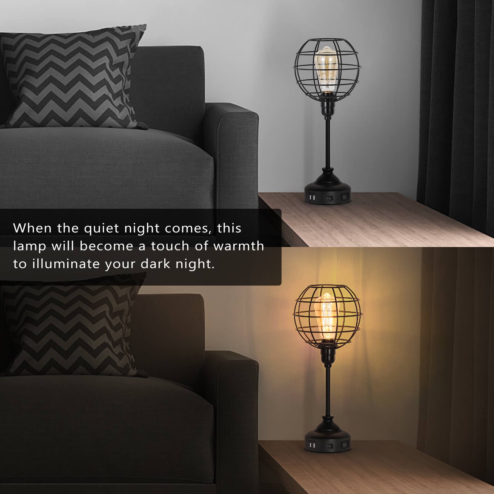When the quiet night comes, this lamp will become a touch of warmth to illuminate your dark night.