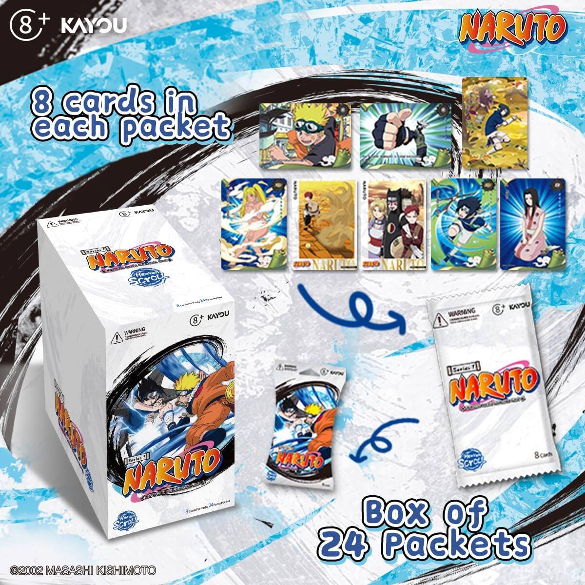 8+ KAYOU  
8 cards in each packet  
NARUTO  
Box of 24 Packets  
©2002 MASASHI KISHIMOTO
