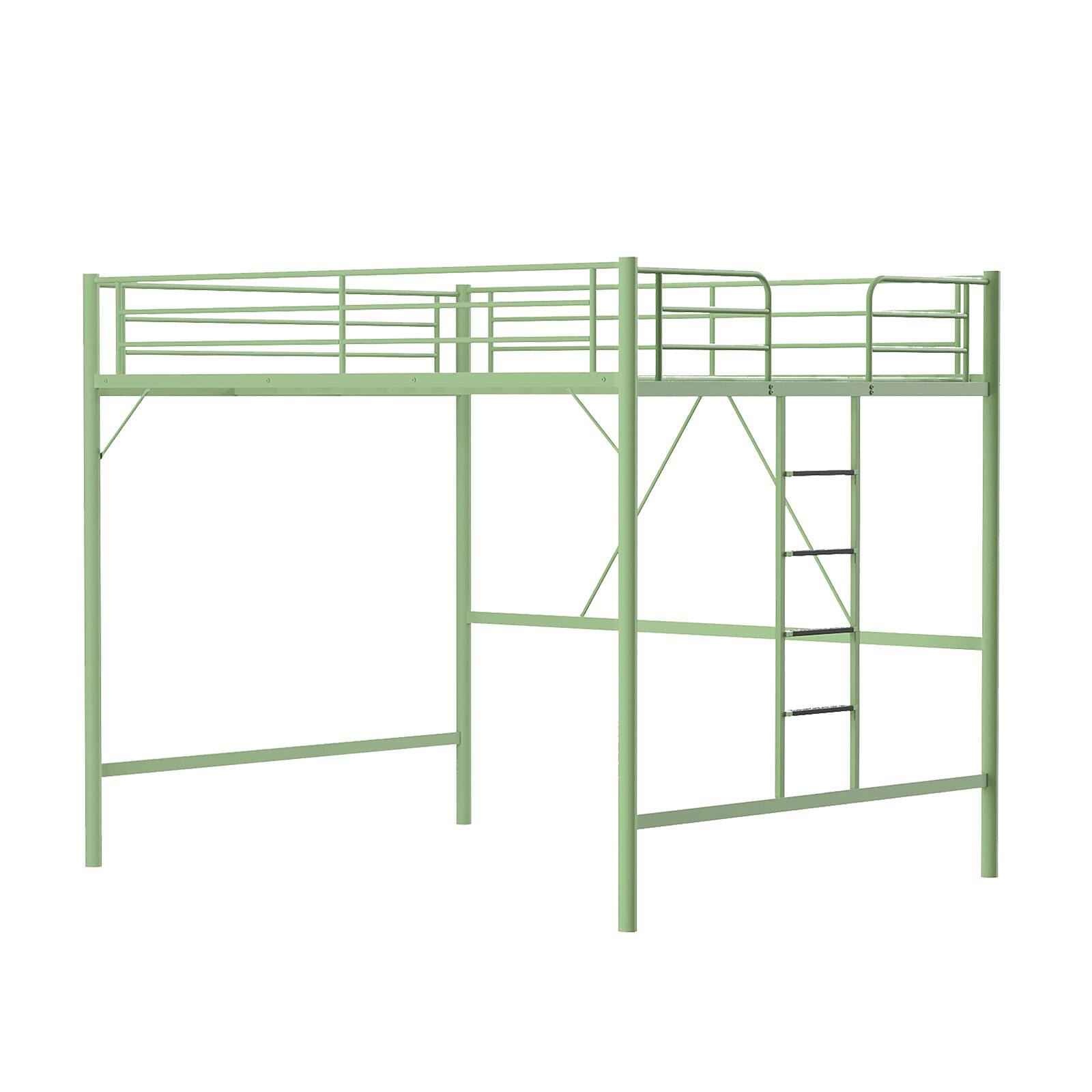 Alt View 1. Winado - 67" Full Size with Flat Ladder Heavy Duty Metal Single Bunk Bed Loft Bed with Safety Guard Rails for Kids Teens Adults - Green.