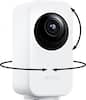 Front. Wyze - Indoor Cam Pan 2K Indoor Pan/Tilt Wired Security Camera with Motion Tracking, Color Night Vision and 2-Way Audio - White.