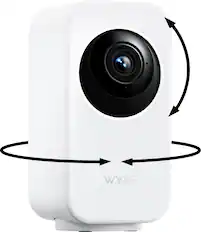 Front. Wyze - Indoor Cam Pan 2K Indoor Pan/Tilt Wired Security Camera with Motion Tracking, Color Night Vision and 2-Way Audio - White.