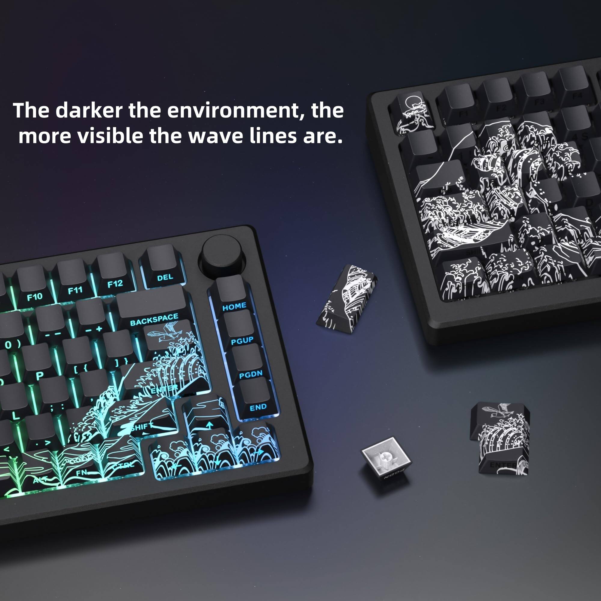 The darker the environment, the more visible the wave lines are.