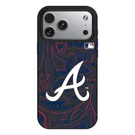 Keyscaper - MLB - Atlanta Braves Paisley iPhone Magnetic Bump Case - 15 Plus - Black