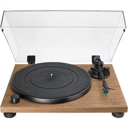 Front. Audio-Technica - Audio Technica AT-LPW40WN Wood Base Turntable - Walnut.