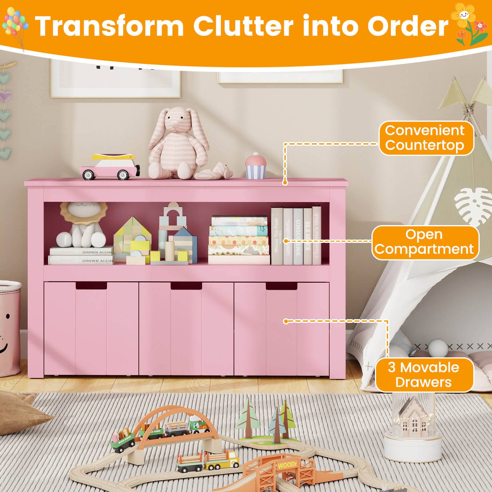 Transform Clutter into Order

Convenient Countertop

Open Compartment

3 Movable Drawers