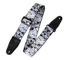 Levy's Leathers - Polyester Guitar Strap, Print Series - 2 inch. Wide - Zombie Skull
